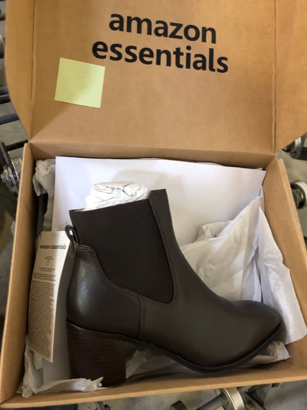 Photo 2 of Amazon Essentials Women's Square Block-Heel Chelsea Boot 7 Dark Brown