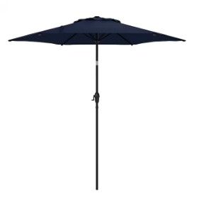 Photo 1 of **MISSING LOWER POLE**
Style Selections 7.5-ft Blue Push-button Tilt Market Patio Umbrella