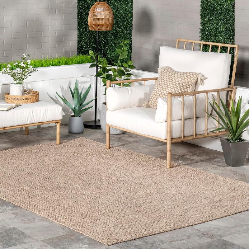 Photo 1 of nuLOOM Wynn Braided Indoor/Outdoor Area Rug, 6x9, Tan