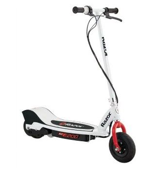 Photo 1 of **see notes**Razor E200 Electric Scooter - White, for Ages 13+ and up to 154 lbs, 8" Pneumatic Front Tire, 200W Chain Motor, Up to 12 mph & up to 8-mile Range, 24V Sealed Lead-Acid Battery
