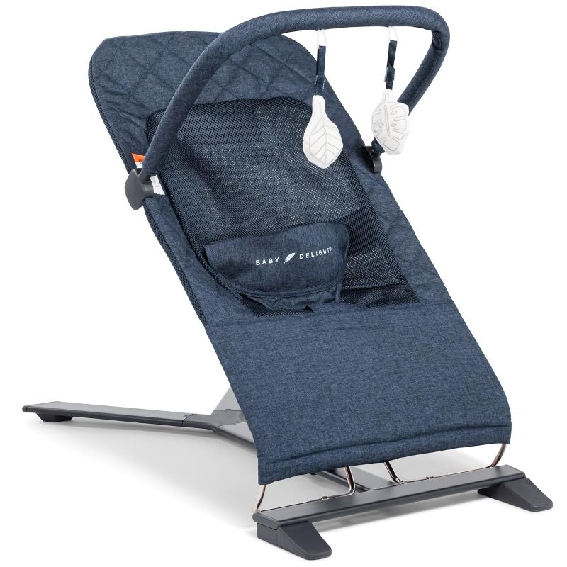 Photo 1 of Baby Delight Alpine Deluxe Portable Bouncer, Infant, 0 – 6 Months, Quilted Indigo
