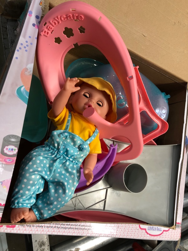 Photo 1 of 14 Inch Baby Doll Toys Set, 23 PCS Baby Doll Care Playset, Newborn Dolls with Bath Toys, Baby Crib & Infant Feeding Set, Toddler Pretend Play Toys, Xmas Gift for Age 3 4 5 6 7 8 Years Old Girls Boys C Doll Set:23PCS