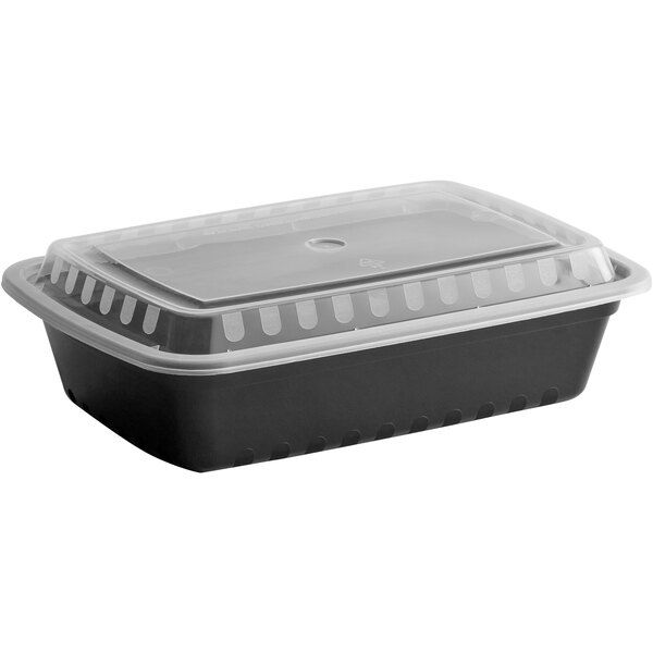Photo 1 of  To Go Containers, 25Pack Meal Prep Containers 26 oz Plastic BPA Free Black Take Out Containers bento boxes with Transparent lid 26 oz
