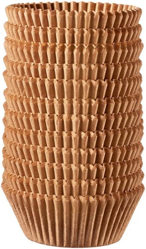 Photo 1 of [500Pcs] Standard Size Kraft Cupcake Liners, Food Grade & Grease-Proof, Baking Cups
