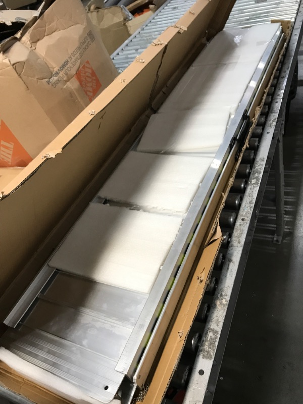 Photo 1 of Non-Skid Folding Wheelchair Ramp Utility Mobility Access Threshold Ramp Portable Aluminum Foldable Wheelchair Ramp for Home Steps Stairs Doorways Scooter (Single, 6 Foot)