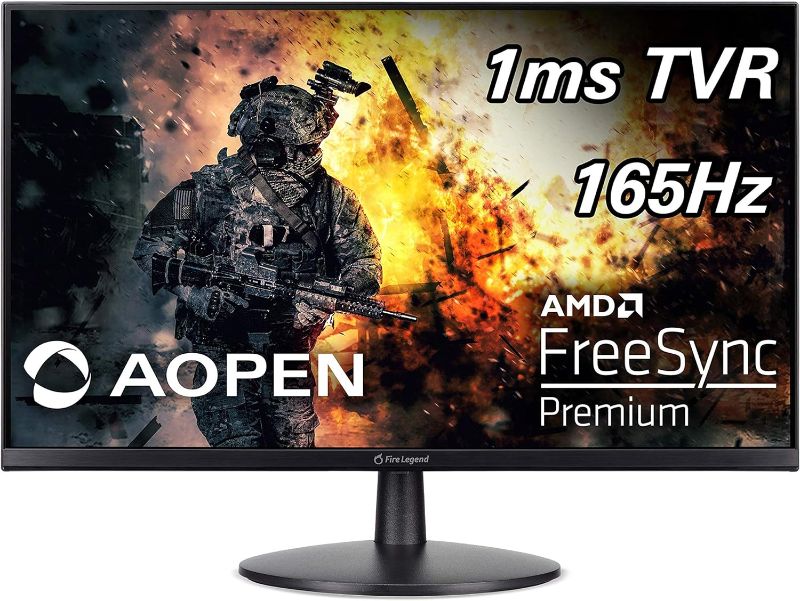 Photo 1 of AOPEN 24MV1Y Pbmiipx 23.8" Full HD (1920 x 1080) FPS RTS Gaming Monitor | AMD FreeSync Premium Technology | Up to 165Hz | 1ms | VESA and Tilt Compatible I 2 x HDMI Ports & 1 x Display Port, Speakers
