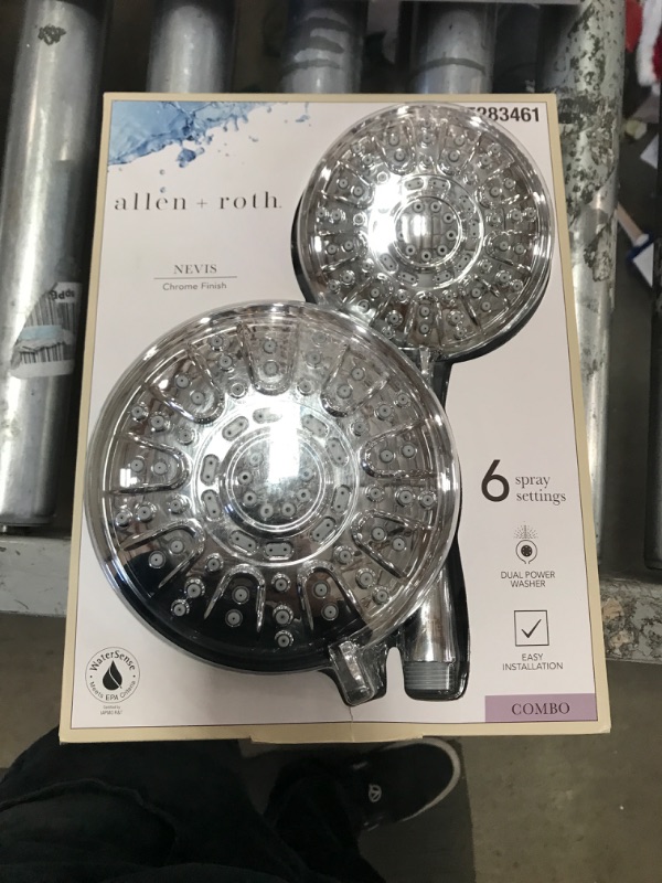 Photo 2 of allen + roth Nevis Chrome Round Dual/Combo Shower Head 1.8-GPM (6.8-LPM)
