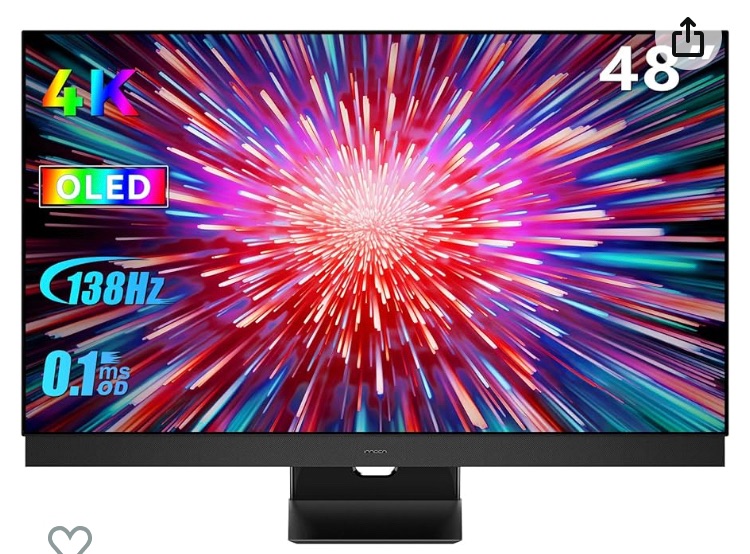 Photo 1 of INNOCN 48" OLED Gaming Monitor 4K 138Hz UHD HDMI 2.1 USB Type C Computer Monitor FreeSync Premium Pro, 100% sRGB, 10Bits, HDR 10, Built-in Stereo Speakers, VESA Mountable, Black - 48Q1V
