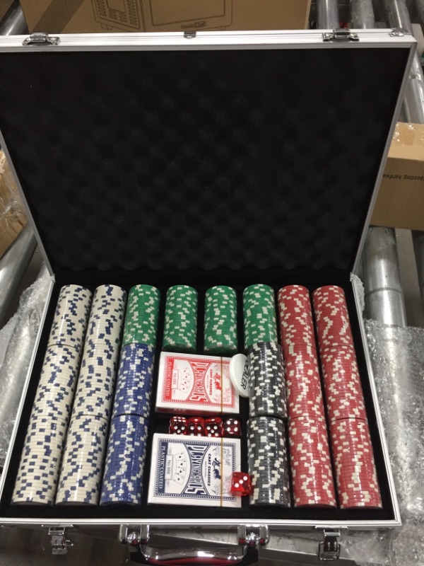 Photo 2 of Comie Poker Chips with Numbers,500PCS Poker Chip Set with Aluminum Travel Case,11.5 Gram Poker Set for Texas Holdem Blackjack Gambling. 500 Chips With Numbered Values