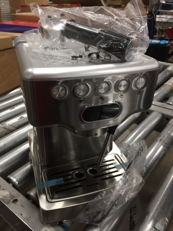 Photo 2 of Geek Chef Espresso Machine, 20 Bar Coffee Machine, Fast Heating Automatic, Latte & Cappuccino Maker with Milk Frother Steam Wand, 1.8L Water Tank, Temperature Display, Stainless Steel B-Espresso Machine 20 Bar with Accessory