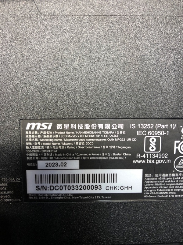 Photo 5 of MSI Full QHD Anti-Glare 1ms 2560 x 1440 175Hz Refresh Rate HDR Ready USB/DP/HDMI 31.5” Monitor (Optix MPG321QRF-QD)
