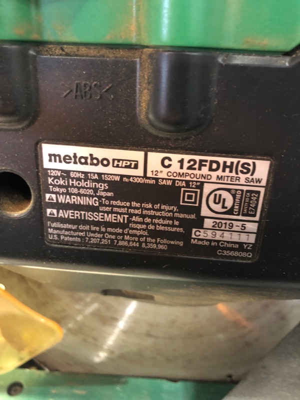 Photo 7 of **NONREFUNDABLE**FOR PARTS OR REPAIR**SEE NOTES**
Metabo HPT 12-in Dual Bevel Compound Corded Miter Saw
