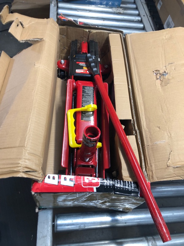 Photo 2 of BIG RED T83006 Torin Hydraulic Trolley Service/Floor Jack with Extra Saddle (Fits: SUVs and Extended Height Trucks): 3 Ton (6,000 lb) Capacity, Red
