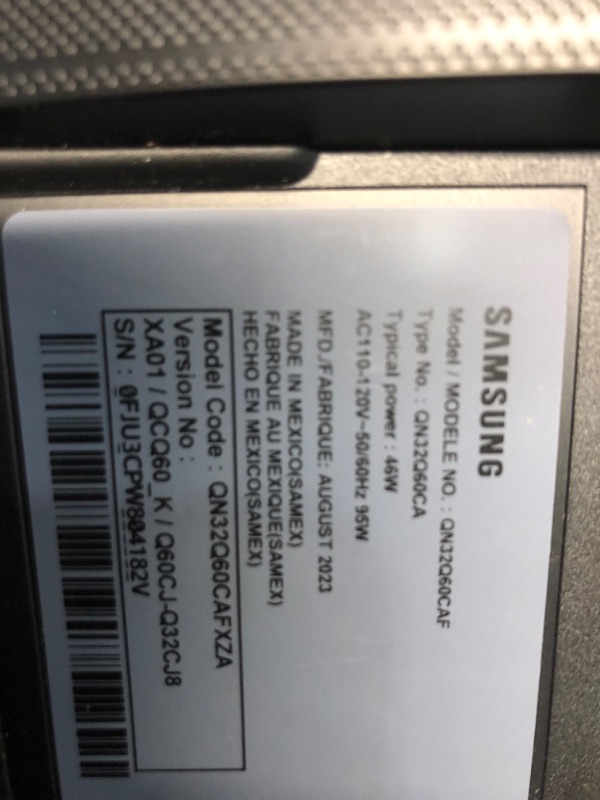 Photo 1 of SAMSUNG 32-Inch Class QLED 4K Q60C Series Quantum HDR, Dual LED, Object Tracking Sound Lite, Q-Symphony, Motion Xcelerator, Gaming Hub, Smart TV with Alexa Built-in (QN32Q60C, 2023 Model) 32-Inch TV Only