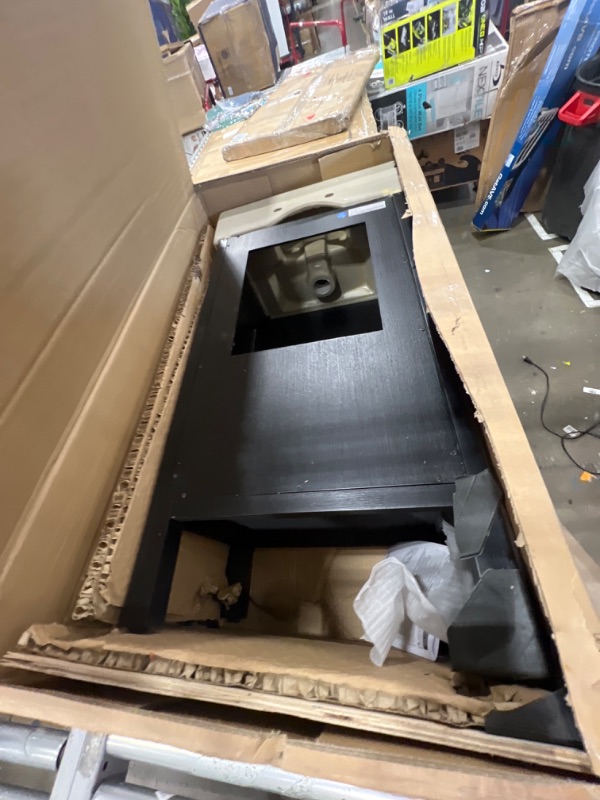 Photo 1 of *MAJOR DAMAGE SEE PHOTOS*
Arvesen 18 in. W x 12.20 in. D x 34.50 in. H Bath Vanity in Espresso with White Ceramic Top