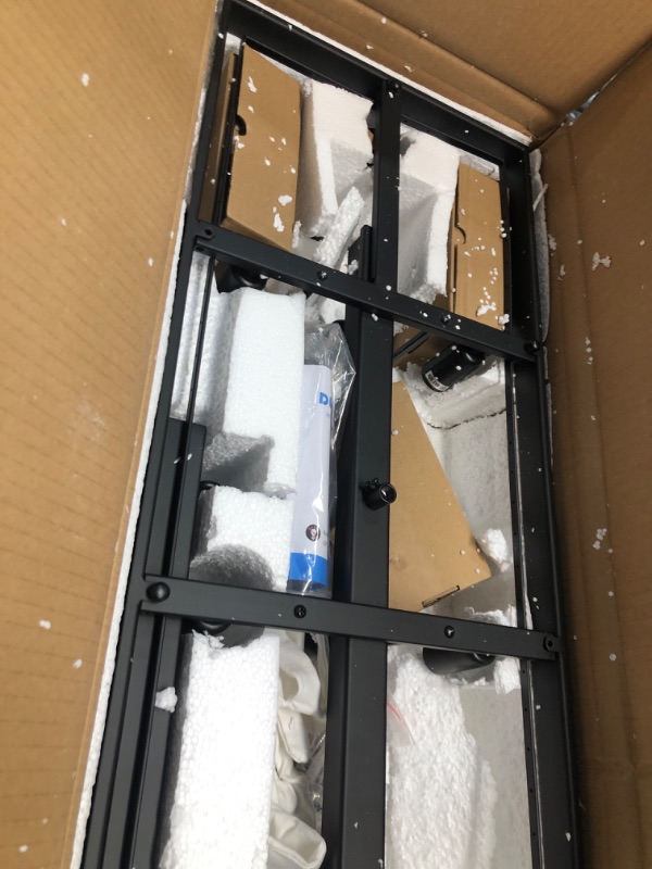 Photo 1 of DUNFIZZ Luxury Rectangular Crystal Chandeliers Lighting 14-Light Modern Chandelier Rectangle Chandelier Lamp Fixture for Dining Room Kitchen Island Bar, 46" L46" W12"