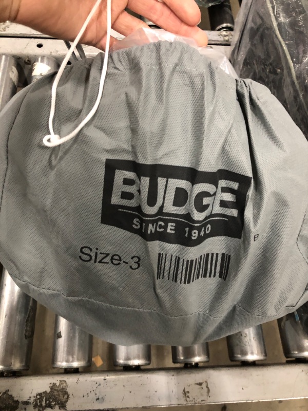 Photo 1 of Budge Rain Barrier Car Cover, Outdoor, Water-Resistant, Breathable, Car Cover fits Cars up to 200", Gray Size 3: Fits up to 16' 8"