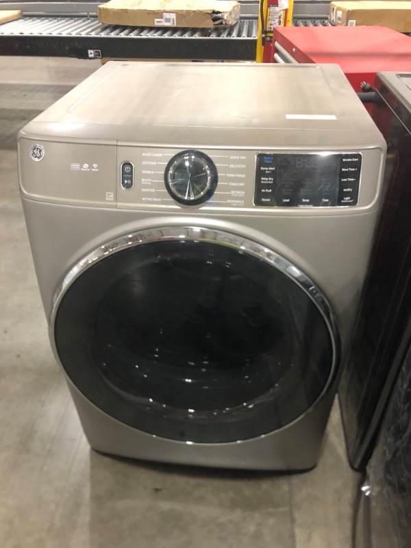 Photo 3 of GE 7.8 cu.ft. Smart Front Load Electric Dryer in Carbon Graphite with Steam and Sanitize