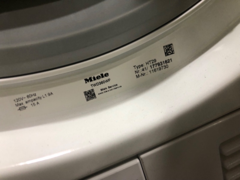 Photo 2 of Miele T1 Series 4.02-cu ft Stackable Ventless Smart Electric Dryer (Lotus White) ENERGY STAR
