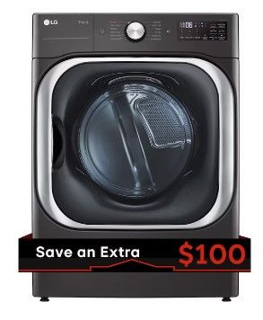 Photo 1 of LG TurboSteam 9-cu ft Stackable Steam Cycle Electric Dryer (Black Steel) ENERGY STAR
