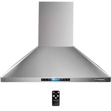 Photo 1 of ***box 1***JANSKA 48 in. 1300 CFM Ducted Wall Mount Range Hood in Stainless Steel with SS Filters Digital Display LED Lights and Remote