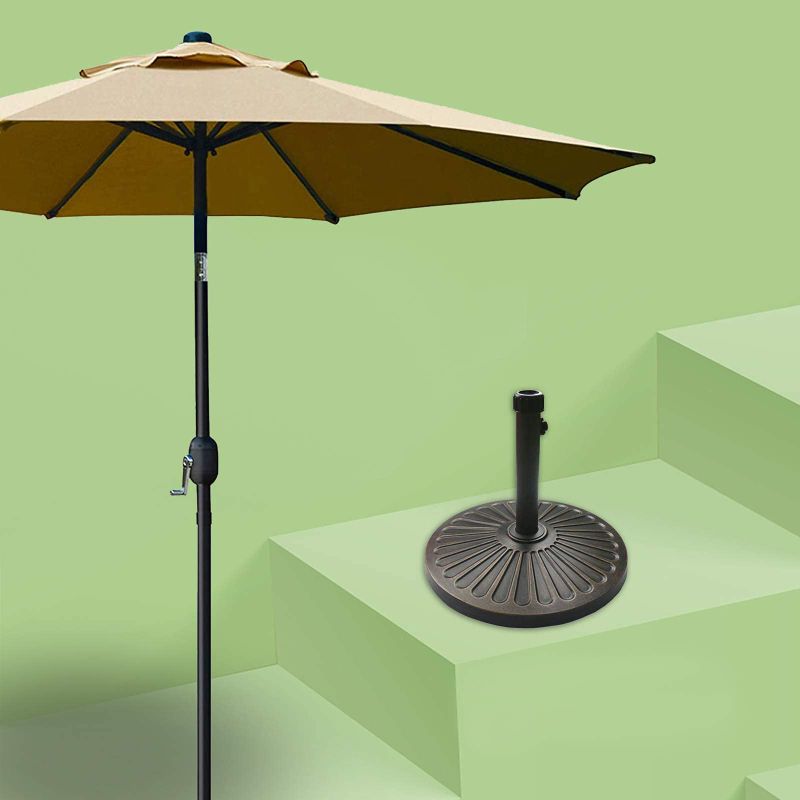 Photo 1 of *READ NOTES* Sunnyglade 9' Patio Umbrella Outdoor Table Umbrella with 8 Sturdy Ribs (Tan)