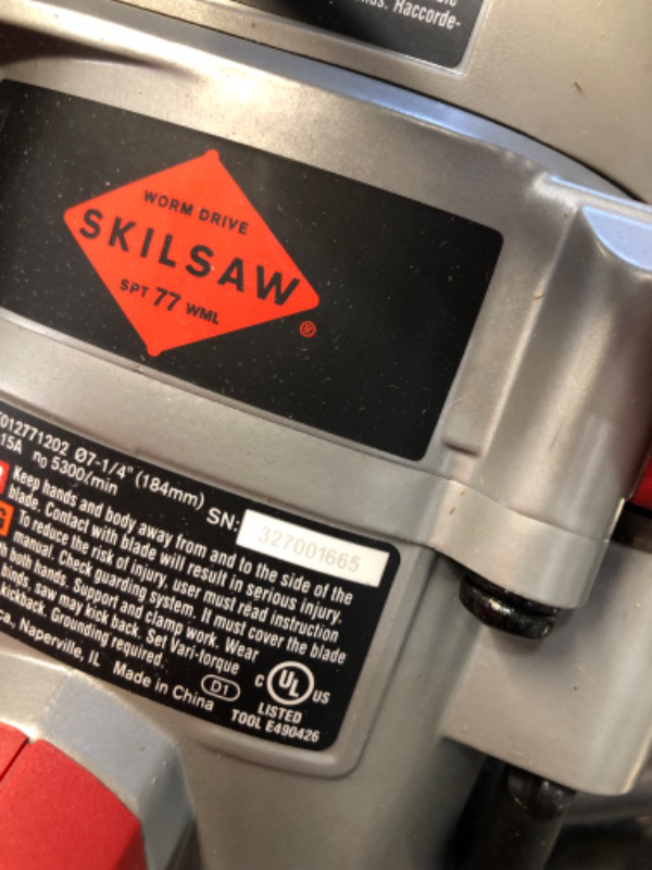 Photo 5 of * read notes * 
SKILSAW 15-Amp 7-1/4-Inch Lightweight Worm Drive Circular Saw with 6.5 AMP 