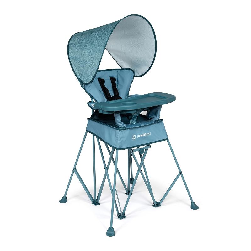 Photo 1 of Baby Delight Go with Me Uplift Deluxe Portable High Chair | Travel High Chair | Sun Canopy | Indoor and Outdoor | Blue Wave
