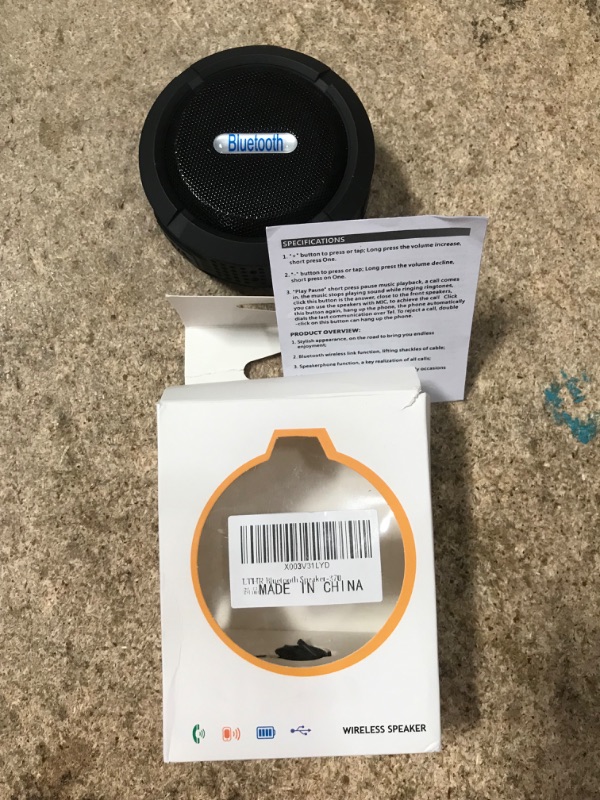 Photo 2 of Mini Shower Speakers,IP65 Waterproof Bluetooth Portable Speakers and True Wireless Stereo and Dsp Technology,6 Hours Playback and Microsd Card,Internal Microphone,Suction Cup,for Pool,Beach (Black01)