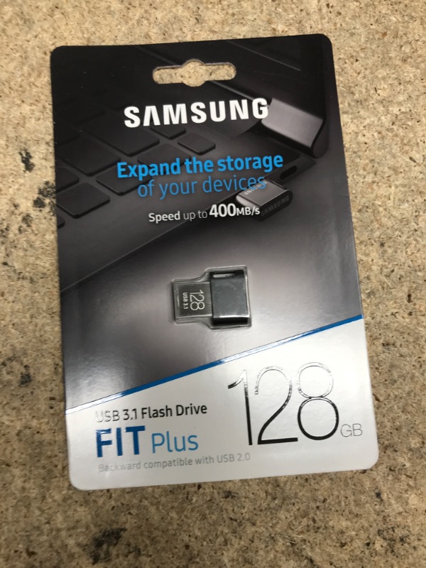 Photo 2 of SAMSUNG FIT Plus 3.1 USB Flash Drive, 128GB, 400MB/s, Plug In and Stay, Storage Expansion for Laptop, Tablet, Smart TV, Car Audio System, Gaming Console, MUF-128AB/AM 128 GB