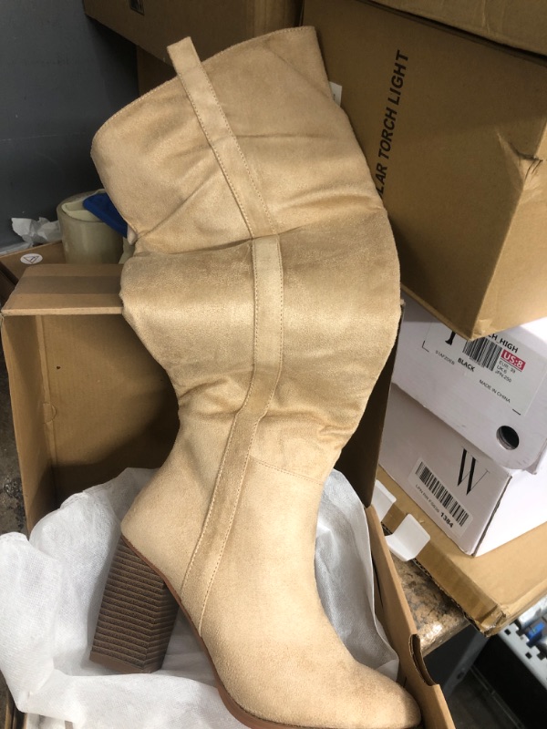 Photo 1 of CASUAL RIDING FAUX SUEDE BOOTS TAN SIZE 8 