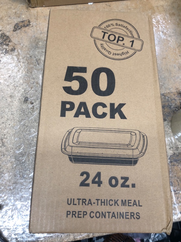 Photo 1 of 50 PACK 24OZ ULTRA THICH MEAL PREP CONTAINERS 