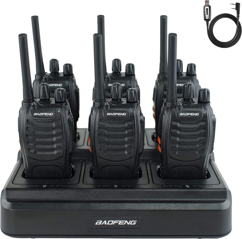 Photo 1 of  Walkie Talkies 6 Way Charger Bulk FRS Radio License-Free Long Range 16 Channels Two Way Radio Pack of 6 