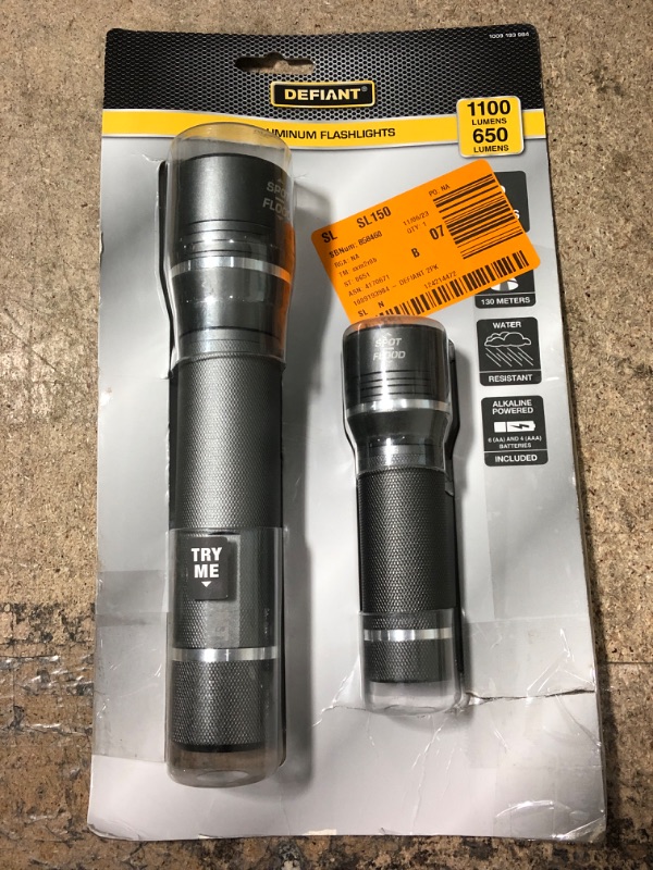 Photo 2 of 1100 Lumens and 650 Lumens Alkaline Battery LED Slide-to-Focusing Powered Aluminum Flashlight (2-Pack)
