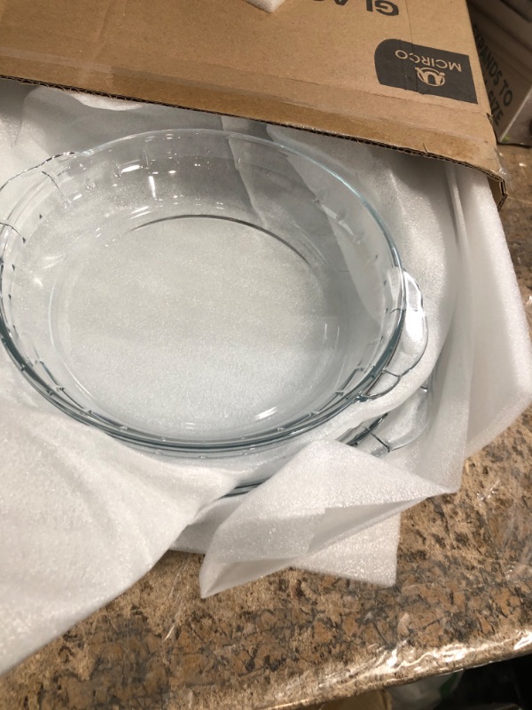 Photo 2 of 4 Packs Glass Pie Plates, MCIRCO Deep Pie Pans Set (7"/8"/9"/10"), Pie Baking Dishes with Handles for Baking and Serving, Clear