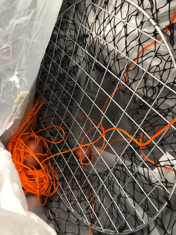 Photo 2 of A1FISHER 1Pack/2Packs Double Ring Crab Trap Steel Ring Crab Net 24" Top Ring, 20" Bottom Ring with 50' Rope, Bait Bag, Bait Clip, Crab Gauge Measure Kit for Crabbing Dungeness, Rock and Blue Crab 1 Pack Double Ring Crab Trap Kit