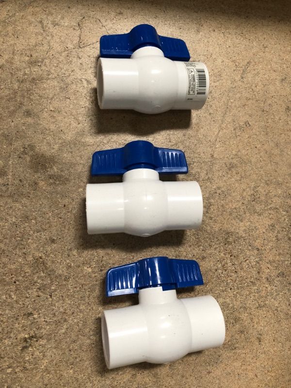 Photo 1 of 3 PACK 1 in. PVC Schedule 40 Solvent x Solvent Ball Valve
