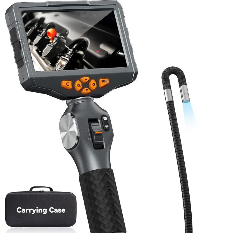 Photo 1 of * important * see clerk notes * 
Two-Way Articulating Borescope with Light, Teslong 5-inch IPS Endoscope Inspection Camera with Articulation Head