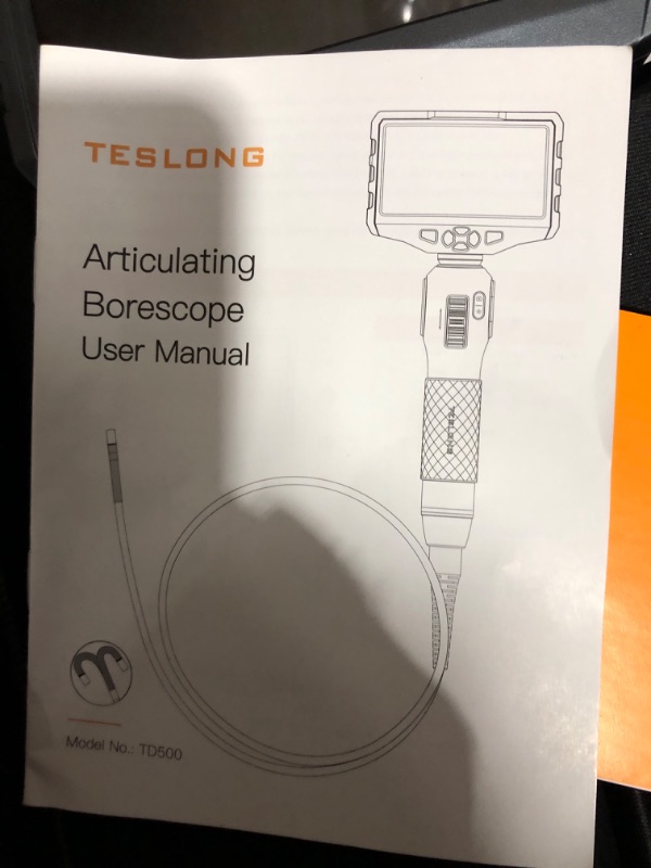 Photo 4 of * important * see clerk notes * 
Two-Way Articulating Borescope with Light, Teslong 5-inch IPS Endoscope Inspection Camera with Articulation Head