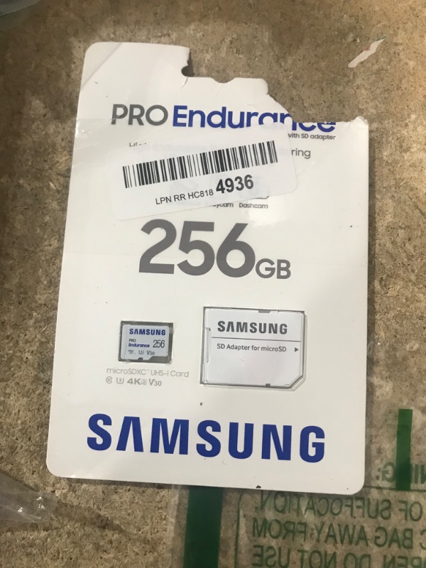 Photo 2 of SAMSUNG PRO Endurance 256GB MicroSDXC Memory Card with Adapter for Dash Cam, Body Cam, and security camera – Class 10, U3, V30 (?MB-MJ256KA/AM) New 256 GB