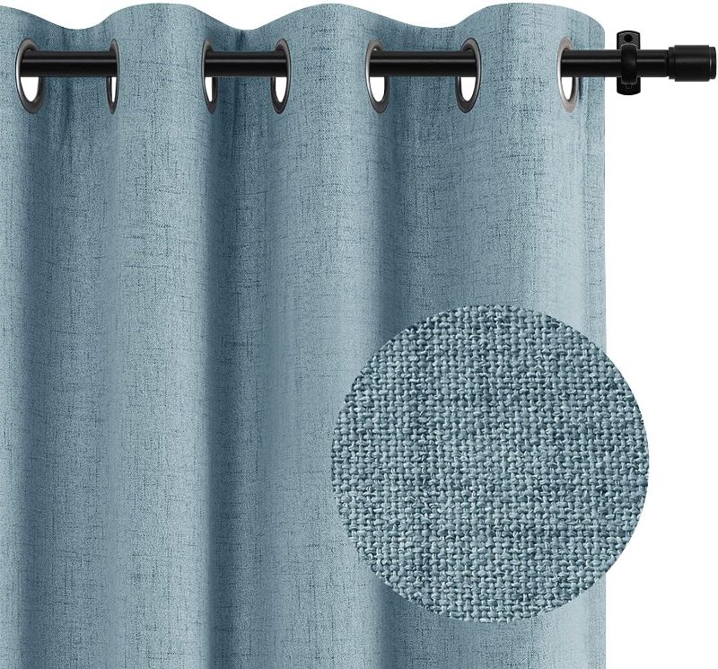 Photo 1 of 100% Blackout Curtains for Bedroom 84 inches Long,Grommet Linen Curtains with Blackout Liner, Linen Blackout Curtains for Living Room 2 Panels Set,50" x 84",  50''W x 84''L
