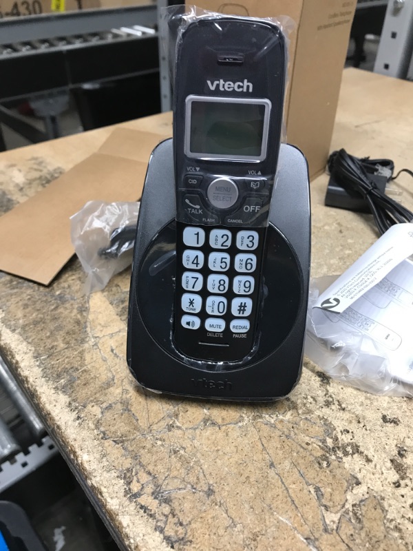 Photo 2 of VTech VG101-11 DECT 6.0 Cordless Phone for Home, Blue-White Backlit Display, Backlit Big Buttons, Full Duplex Speakerphone, Caller ID/Call Waiting, Easy Wall Mount, Reliable 1000 ft Range (Black) Caller ID Black