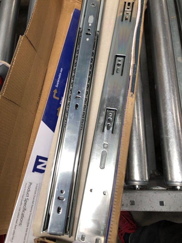Photo 1 of 18 inch Heavy Duty Drawer Slides LONTAN 1 Pair Full Extension Drawer Slides 100lb Capacity–SL4502S3L18 Soft Close Ball Bearing Side Mount Drawer Slides with Rear Mounting Brackets 18 Inch 1 Pair + Bracket
