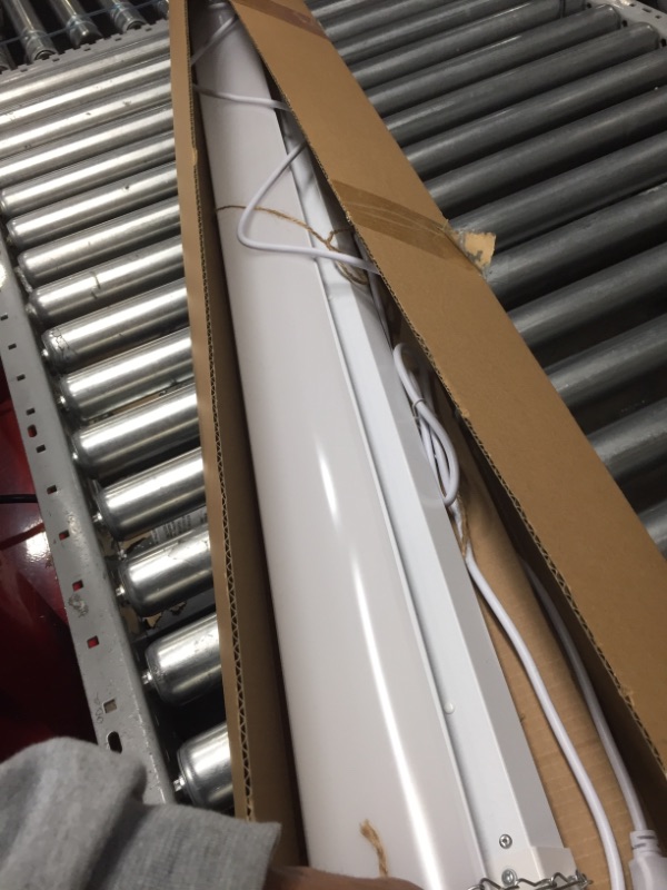 Photo 1 of Hykolity Pir Sensor 4FT 120W LED Shop Light, 12000lm(370w Equivalent), 5000K Daylight, Motion Activated, Hanging or FlushMount, with Power Cord, for Garages, Workshops, ETL, 2 Pack White 120W Pir Sensor