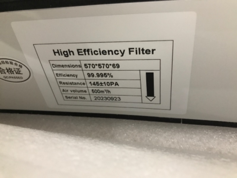 Photo 3 of Laminar Flow Hood Fan Filter Unit FFU with H14 HEPA Filter Cleanliness Class 100 for Mycology Lab (110V Plug) Silver1