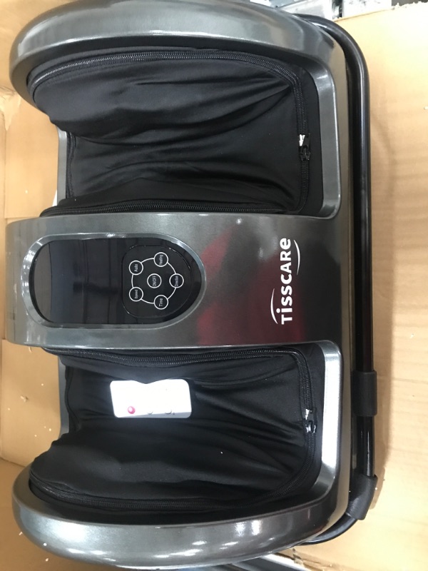 View 2 of TISSCARE Shiatsu Massage Foot Massager Machine - Improves Blood Flow Circulation, Deep Kneading & Tissue with Heat /Remote, Neuropathy, Plantar Fasciitis, Diabetics, Pain Relief Upgrade Gray