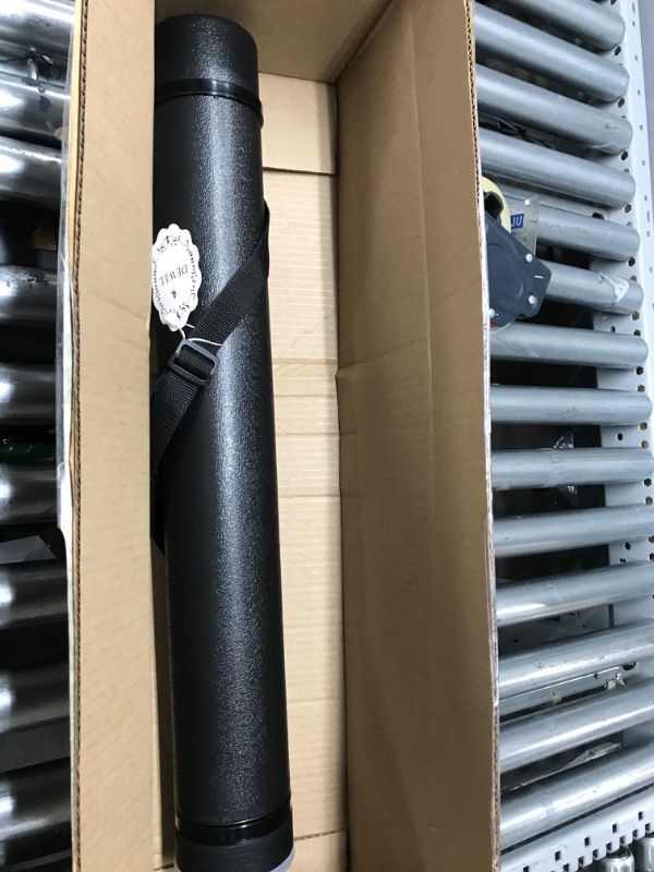 Photo 1 of DEWEL Document Tube,Plastic Expanding Poster/Art/Document Storage Tube 24.5 to 40 inches Adjustable with Carrying Strap Waterproof and Light-Resistance Telescoping Carrying Case (Black-Medium Size)