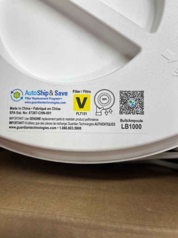 Photo 4 of Germ Guardian AirSafe+ Intelligent Air Purifier with 360° HEPA 13 Filter, Removes 99.97% of Pollutants, Large Rooms over 1000 Sq. Ft, Air Quality Sensor, UVC Light, Zero Ozone Verified, White AC3000W