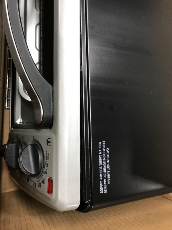 Photo 2 of *****BENT PARTS ONLY *****BLACK+DECKER 4-Slice Convection Oven, Stainless Steel, Curved Interior fits a 9 inch Pizza, TO1313SBD silver