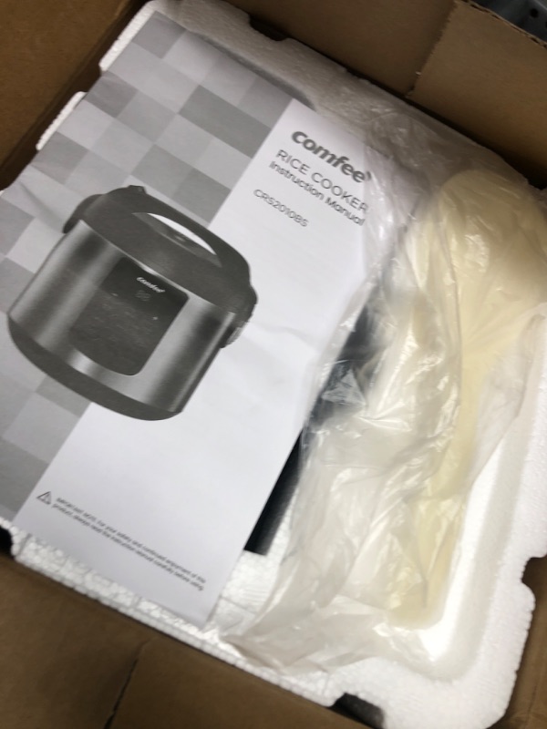 Photo 1 of COMFEE' Rice Cooker, 6-in-1 Stainless Steel Multi Cooker, Slow Cooker, Steamer, Saute, and Warmer, 2 QT, 8 Cups Cooked(4 Cups Uncooked), Brown Rice, Quinoa and Oatmeal, 6 One-Touch Programs 8-cup cooked/4-cup uncooked